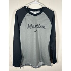 Nike Miami Marlins Authentic Collection Dri-FIT Baseball Top Mens M Gray
